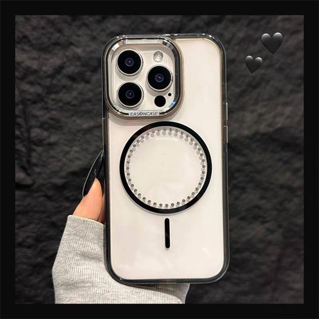 

Роскошный чехол для iPhone 16 Pro Max с бриллиантами и вспышкой, магнитный прозрачный чехол Magsafe для iPhone 13 14 15 16 Plus, защитная крышка iPhone 16