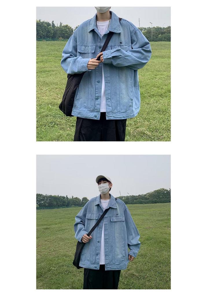 Unisex Vintage gewaschene Jeansjacke - Retro, Trendig und lockere Passform