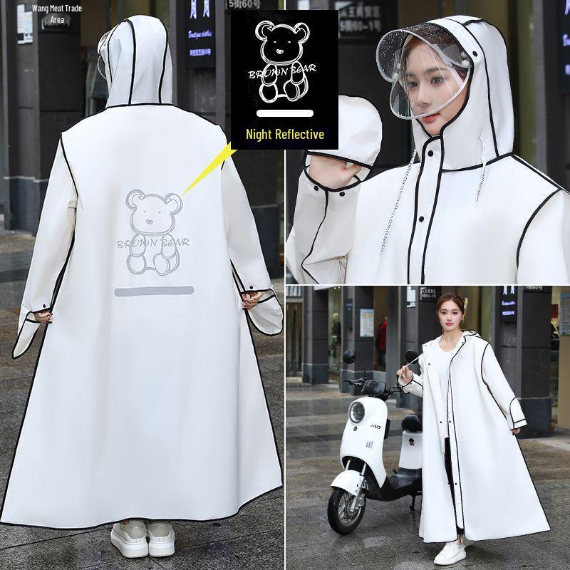 Unisex Full-Body Raincoat for Electric Vehicles with Transparent Brim
