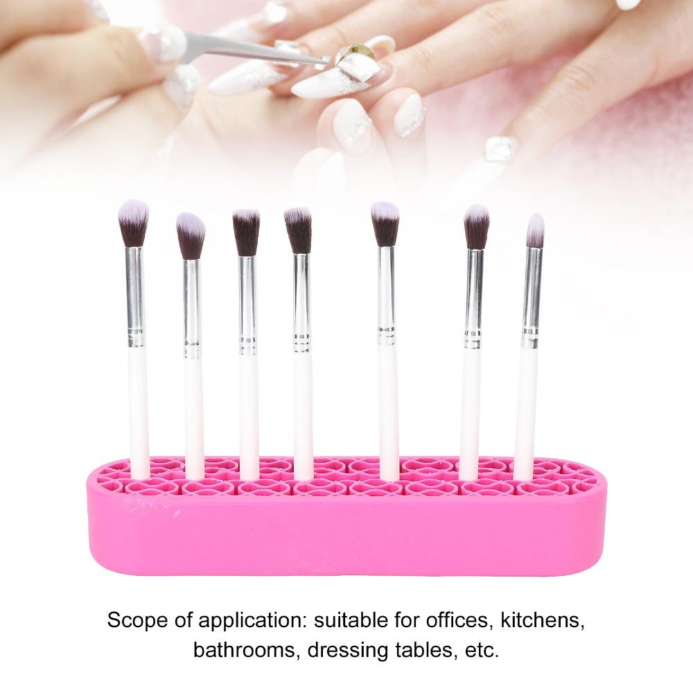 Multi-Grid Partition Silicone Makeup Brush Holder  Storage For Tweezers And Small Beauty Gadgets