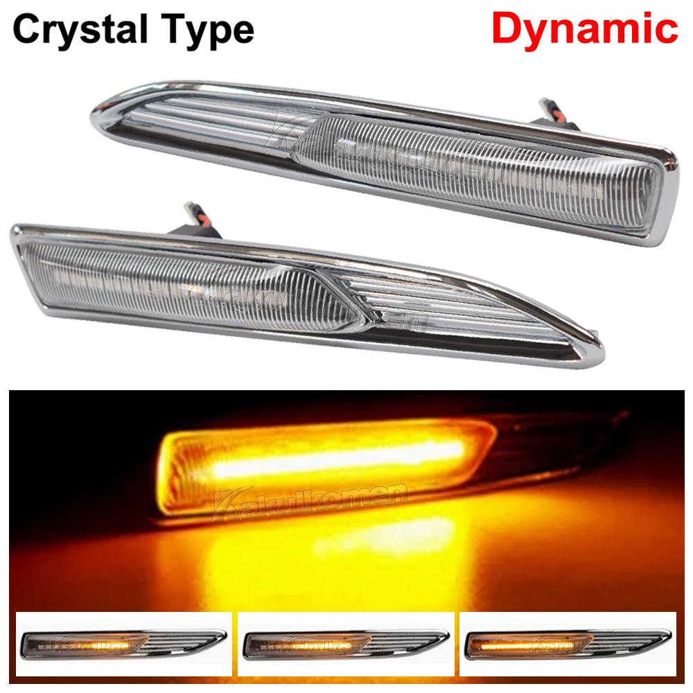 2Pieces LED Dynamic Side Marker Turn Signal Light Sequential Blinker Lamps For Ford Mondeo 4 Mk4 BA7 2007-2015 Car Accessories