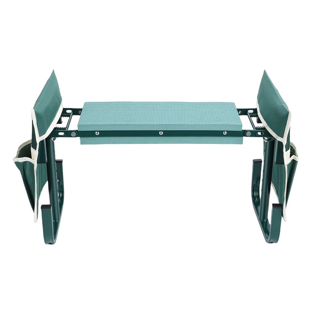 Siège-genouillère de jardin avec 2 poches à outils Hauteur Tabouret-banc de jardinage pliable pour s'agenouiller et s'asseoir
