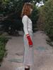 Muse Sophia Tweed Wool Long Skirt-Beige