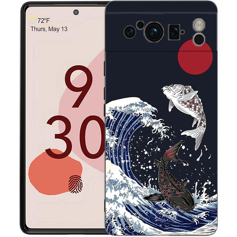 

Phone Case For Google Pixel 9 8 8A 7 7A 6 Pro XL 6A 5G Black Soft Back Cover TPU Shell Fashion Japan The Great Wave Of Kanagawa Pixel 8 Pro