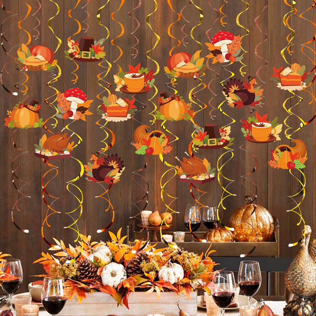 Thanksgiving Spiral Hanging Decorations Home & School Thanksgiving Spiral Decors Set Long Lasting Party Enhancements
