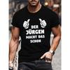 European Sizes DER JURGEN MACHT DAS SCHON Men's Graphic Short Sleeve T-Shirt - Bold Thumbs-Up Design, Lightweight Summer Tee, Regular Fit Casual Top