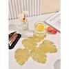 Elegant Luxury Gold Stamping Coasters Drink Absorbent Thin Rose Leaves Coasters For Coffee Wooden Table Cork Heat-Resistant Reusable Drink Coaster