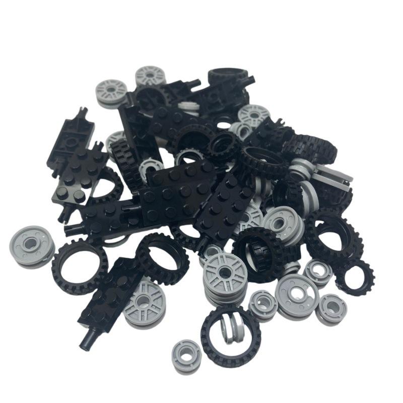 Mechanical Building Blocks Car Tires and Wheels Set - Spare Parts for Small Particle Models