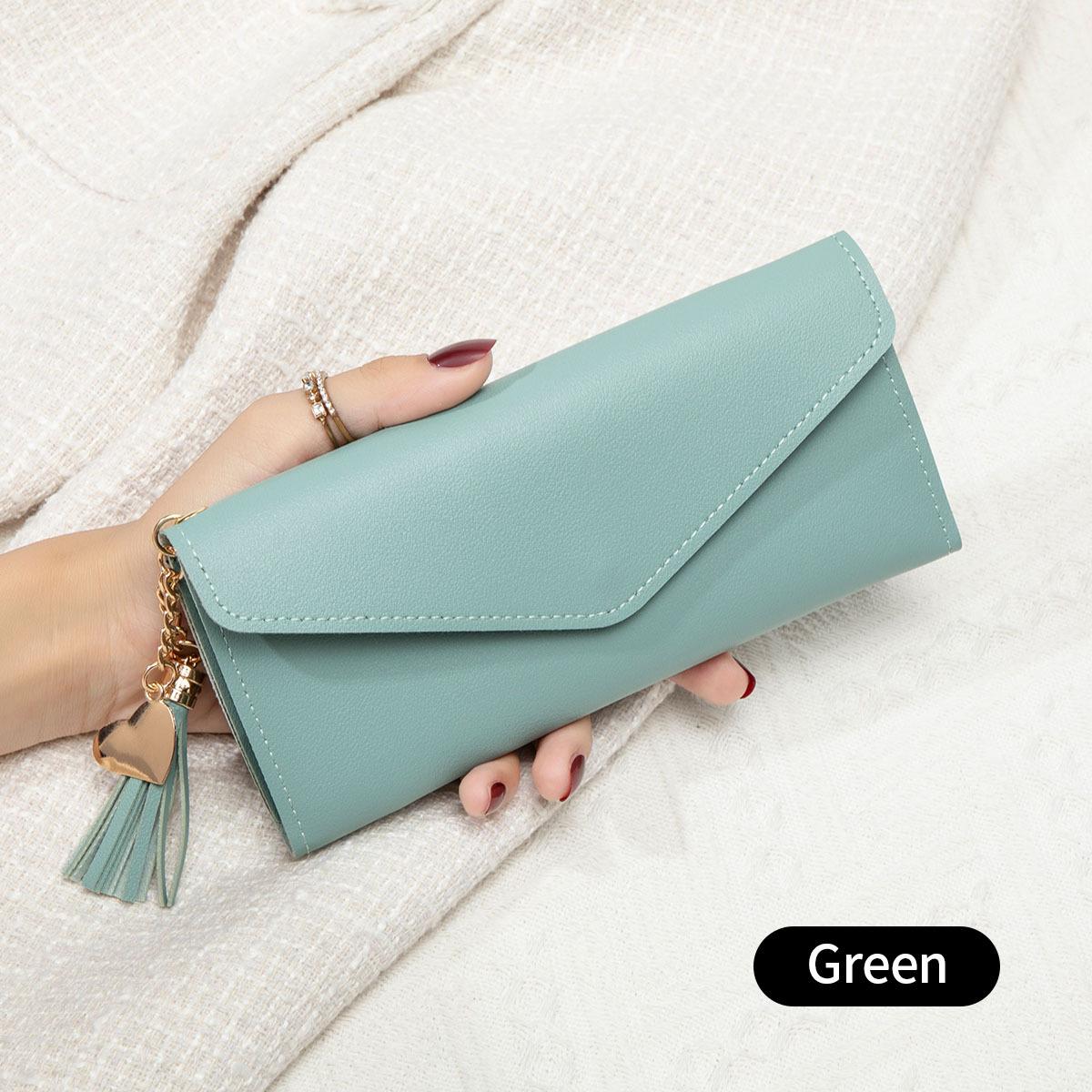 

Новый женский кошелек, многофункциональный кошелек с кисточкой, много отделений для карт, легкий и простой длинный кошелек