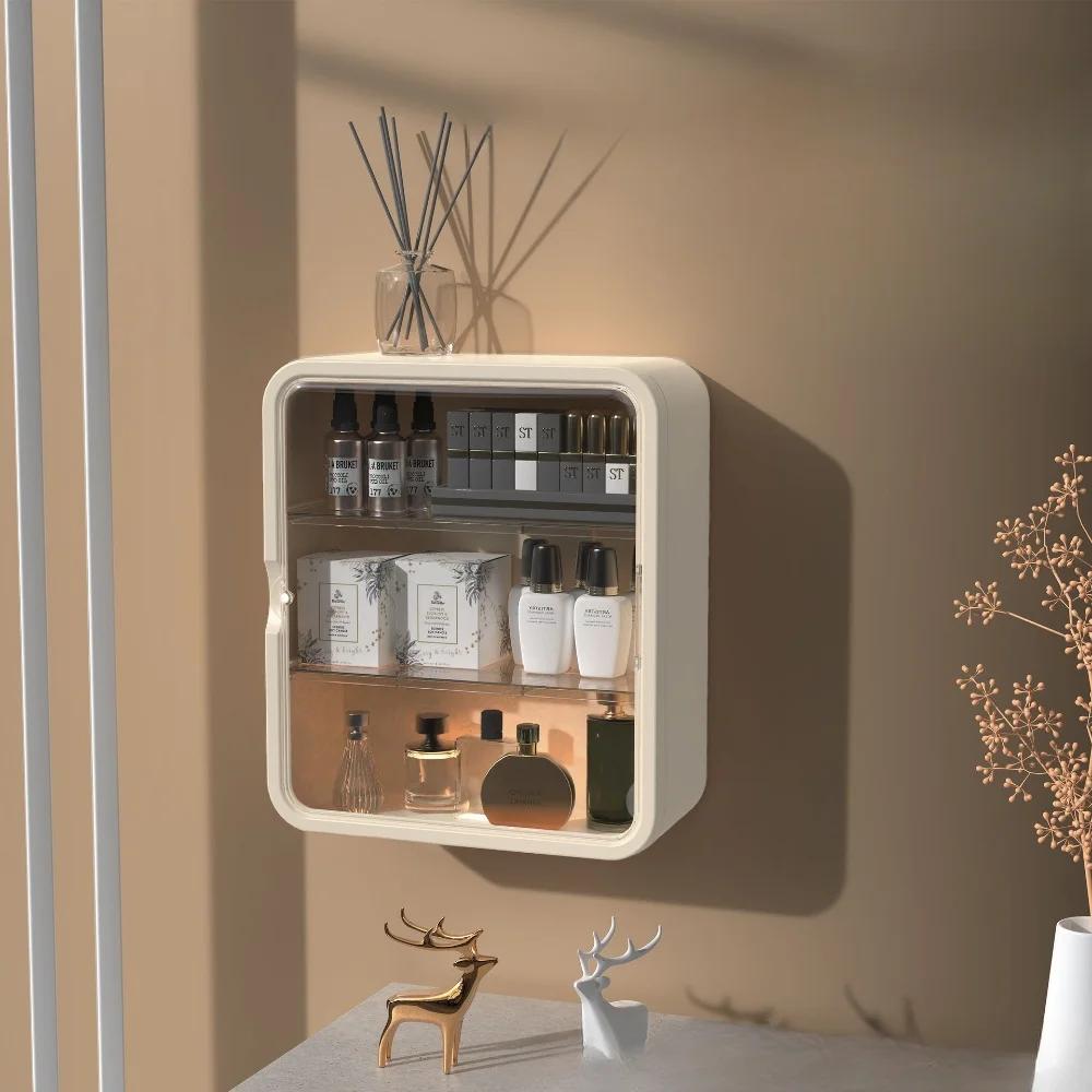 Kosmetik-Aufbewahrungsregal, Badezimmer-Wandbehang, Schlafzimmer, Badezimmer, Parfüm-Aufbewahrungsbox, nagelfreier Badezimmer-Organizer