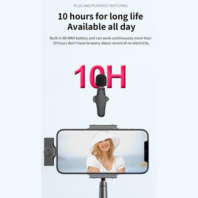 K10 Wireless Lapel Microphone Clipon Mic Plug & Play TypeC for Phone Pad PC with Noise Cancelling