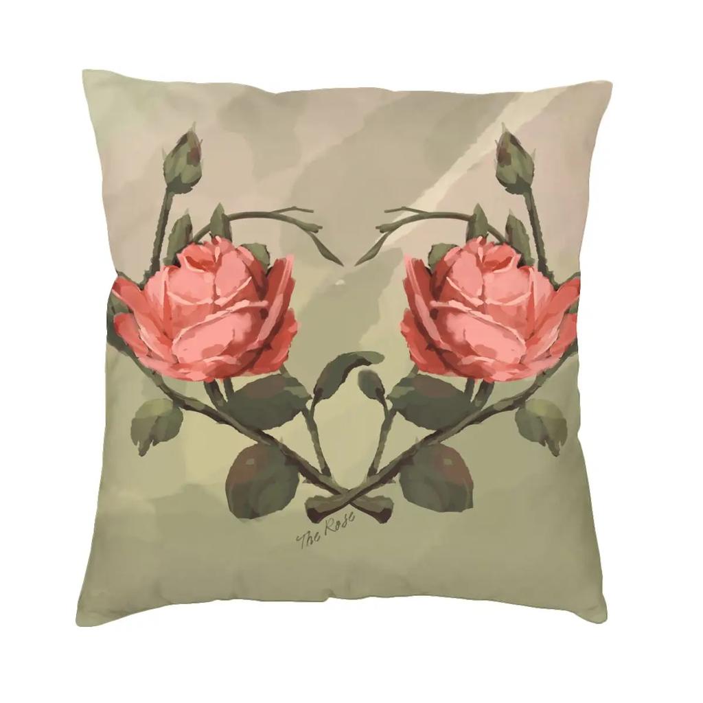 Rose Flower Valentine's Day Pillowcase Double-sided Printing Polyester Cushion Cover Gift Throw Pillow Case Cover Seat Square