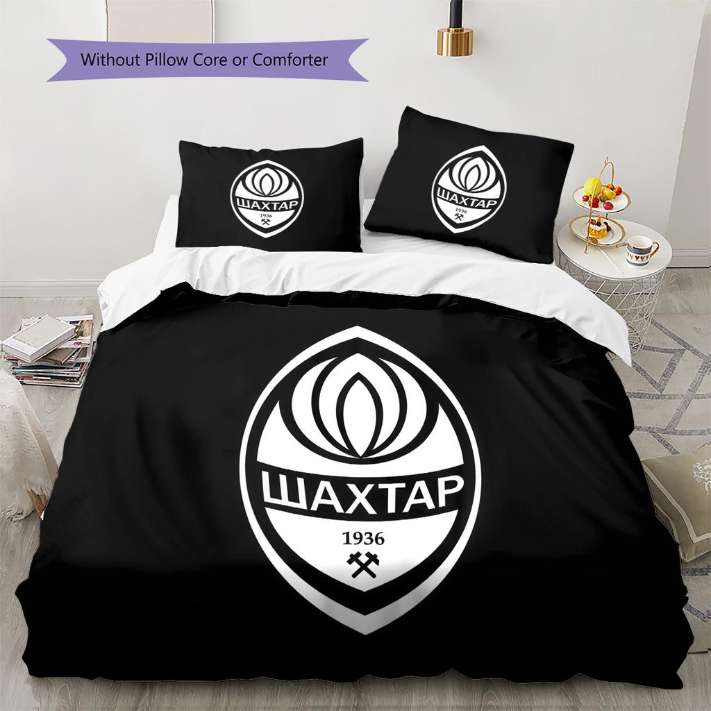 FC Shakhtar Donetsk TappetoMotivo Biancheria da Letto Trapunta Set Copripiumino Federa Decorazione Casa Regalo di Compleanno (1 * copripiumino + 2 * federa, senza nucleo)