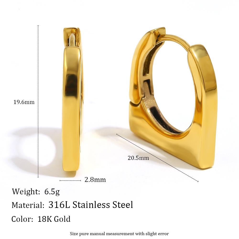 

MamacitaSlay 316L Stainless Steel Square Hoop Earrings Party Classic Jewelry Women s Minimalist Statement Earrings High Quality золотой