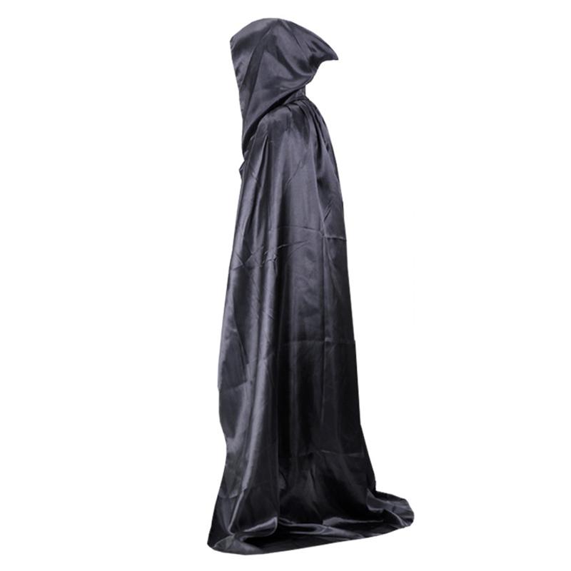 

1 шт. Хэллоуин плащ смерть косплей для унисекс взрослых с капюшоном вампир Cos Хэллоуин костюм реквизит чёрный