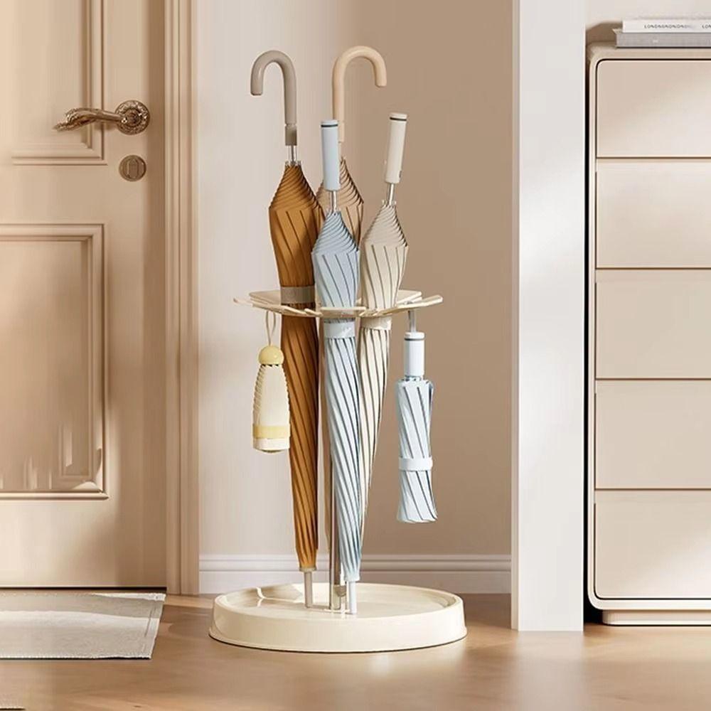Rustproof Steel Umbrella Storage Rack Multi-Hole Floor Standing Umbrella Draining Stand Stable Large Capacity Umbrellas Holder