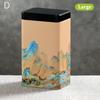 Tin Plate Storage Box Sealed Tea Caddy Small Square Coffee Jar Tea Leaves Container Cans Small Tinplate Spices Storage Boxes