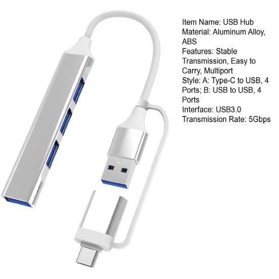 Bağlantı İstasyonu Sürücüsüz Geniş Uyumluluk Hafif Bilgisayar Hub'ı 5 Gbps USB'den USB'ye Bağlantı İstasyonu Ayırıcı Hub Bilgisayar Aksesuarları