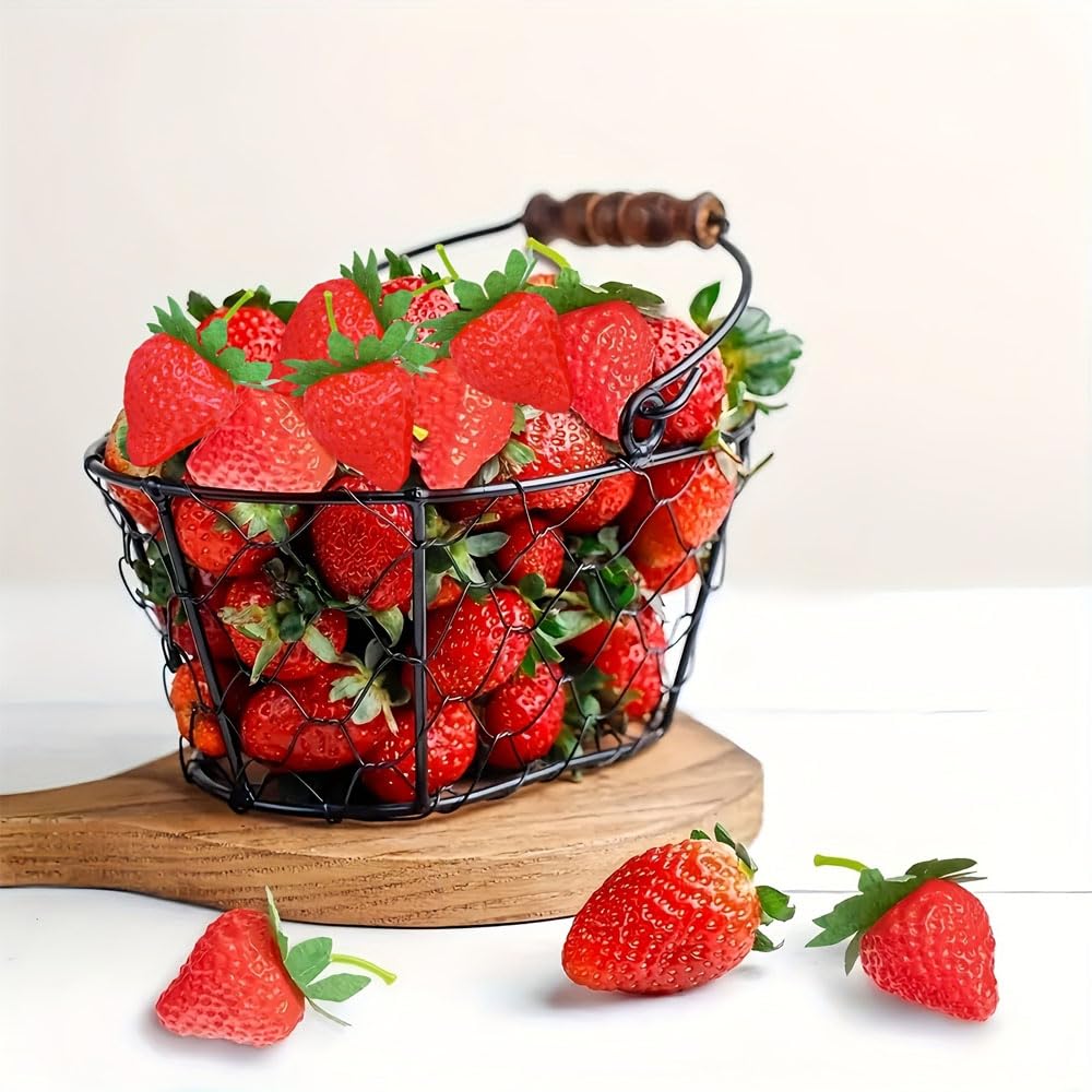 20 Strawberry Food Sample Models with Perfect for Cake Shop and Fruit Shop Displays Stems,