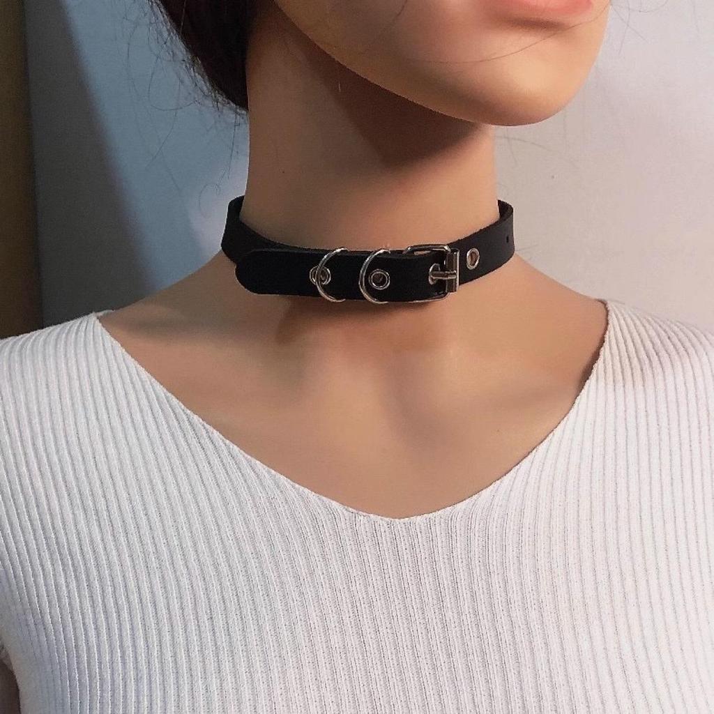 Punk Style Eyelet Stud Choker and Bracelet Duo – European and American Fashion