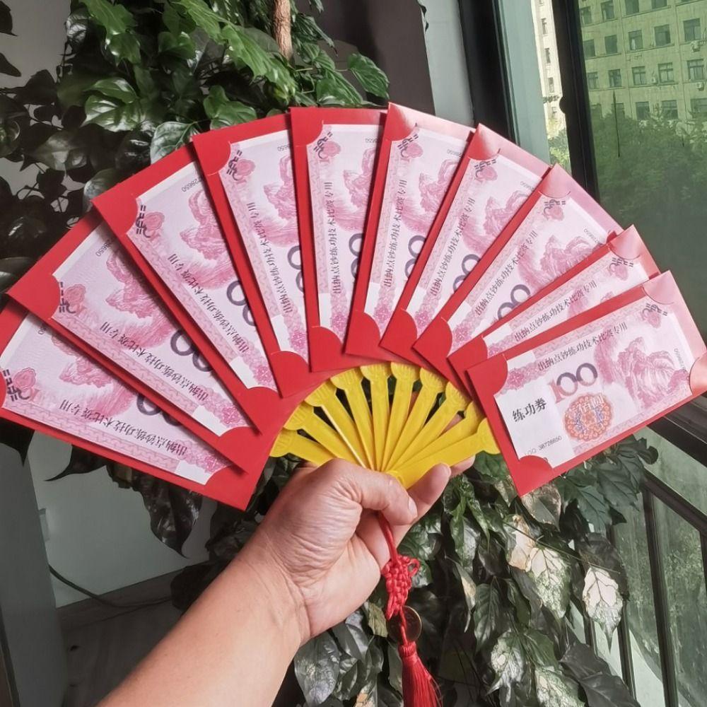 Chinese Style Chinese New Year Red Packet Decorative Fan Shape Hongbao Spring Festival