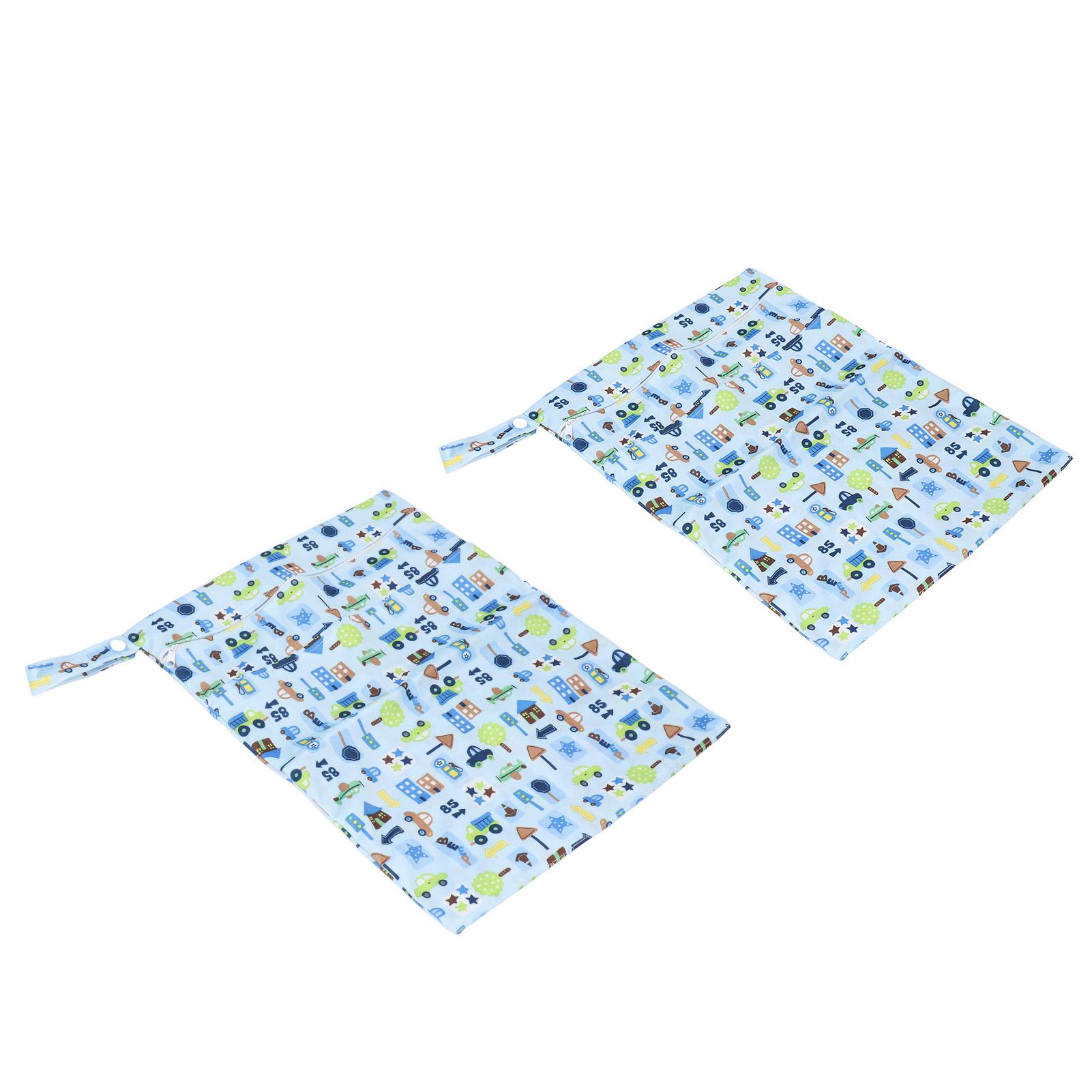 

2 шт. Тканевые подгузники Сумки для мокрого и сухого Водонепроницаемые Многоразовые с двумя карманами на молнии Дорожные Пляжные Бассейн Детские B21