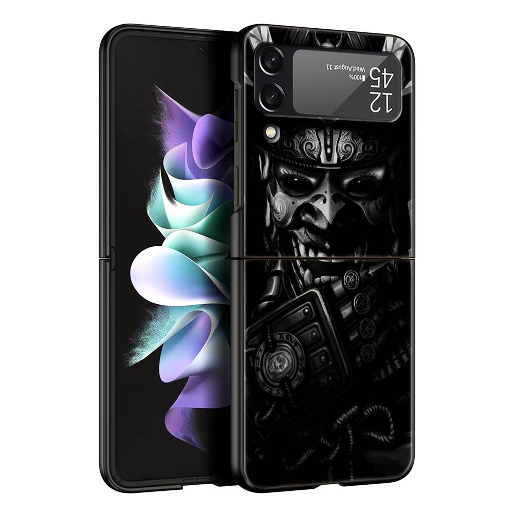 Samurai Hannya Mask Ghost Phone Case For Samsung Galaxy Z Flip3 Flip4 Flip5 Case Shell For Z Flip 3 4 5 6 Hard Folding Cover