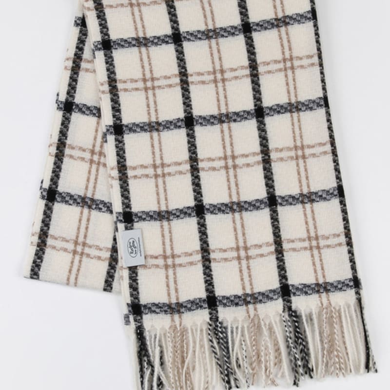 

RECLOW MADRA Pastel Check Muffler IVORY FREE