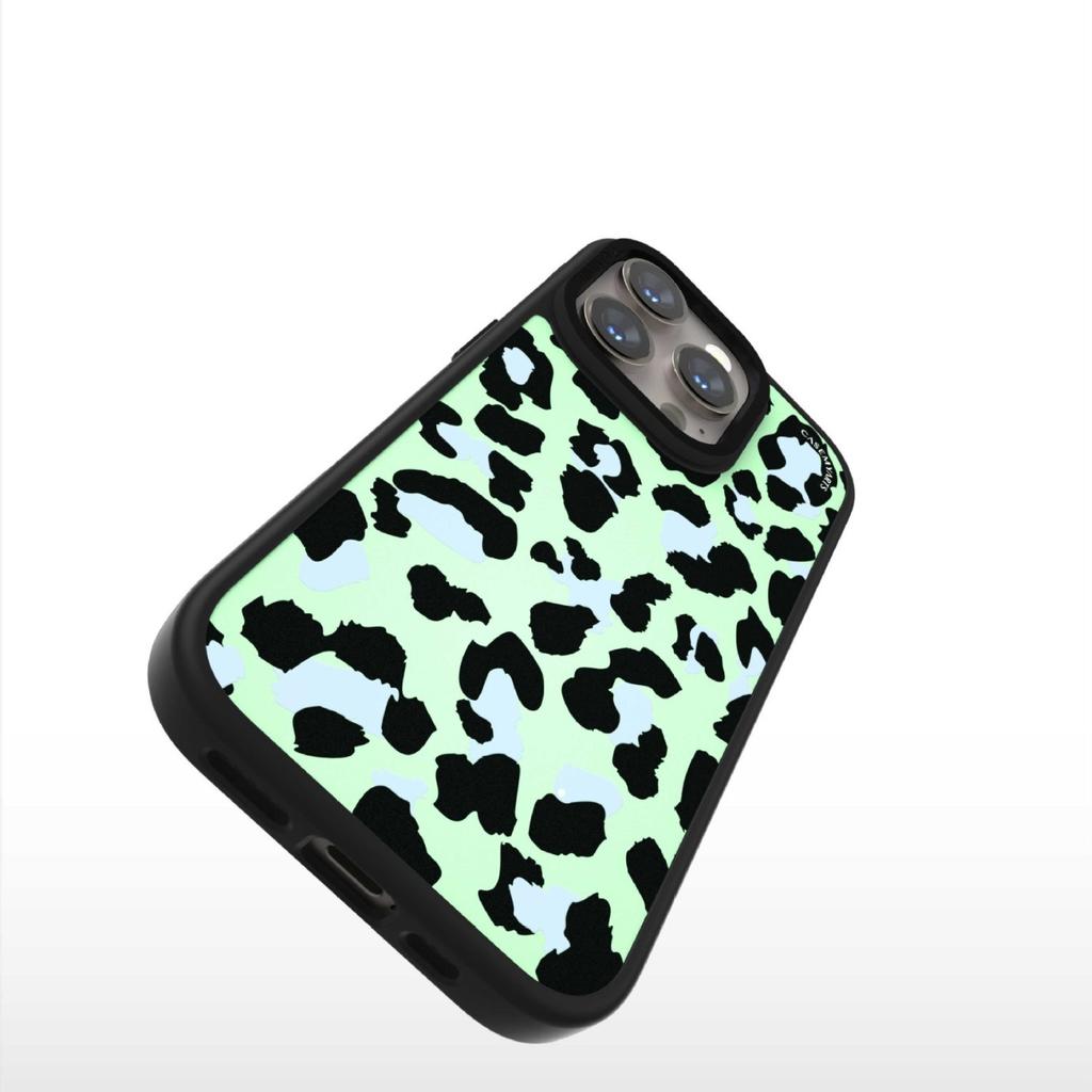 Green Background Leopard Print for 16Pro Personalized Cartoon for IPhone15ProMax for Apple 14Pro Anti-fall Protection 13