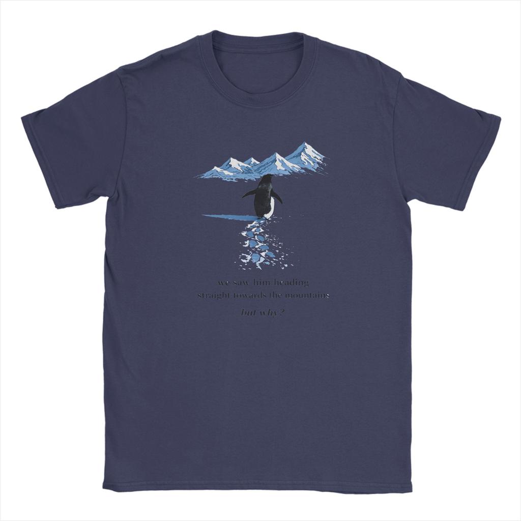 T-shirt Unisex Pinguino Nichilista Ma Perché meme Maglietta Vintage in Cotone Manica Corta T-shirt Girocollo Abbigliamento Taglia Grande