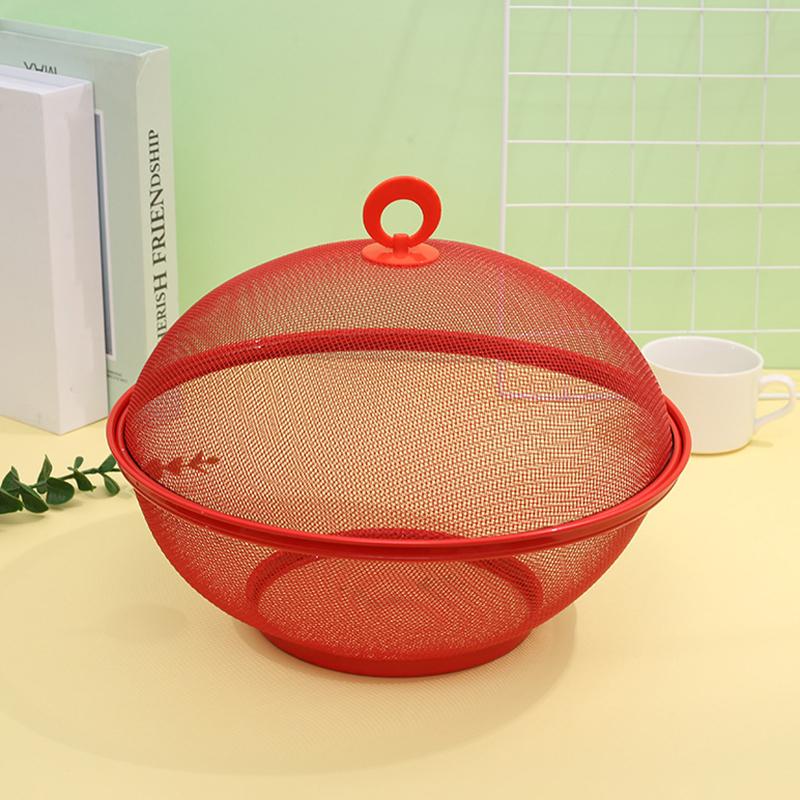 Mesh Fruit Basket With Lid Prevent Fly Kitchen Basket Vegetables Fruit Holder
