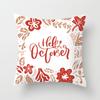 Merry Christmas Printed White Pillowcase  Style Cushion Cover Home Sofa Decoration
