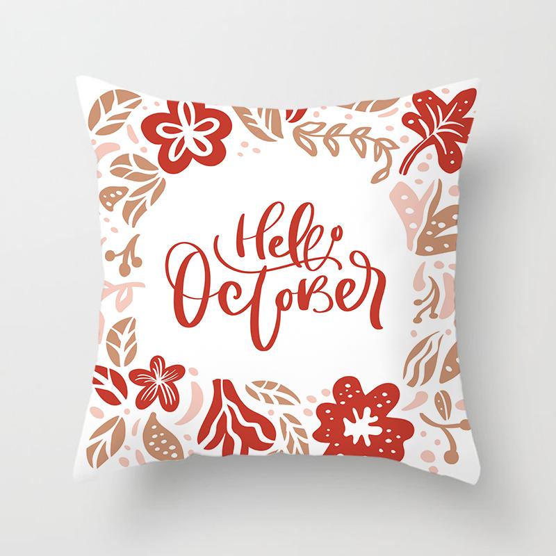 Merry Christmas Printed White Pillowcase  Style Cushion Cover Home Sofa Decoration