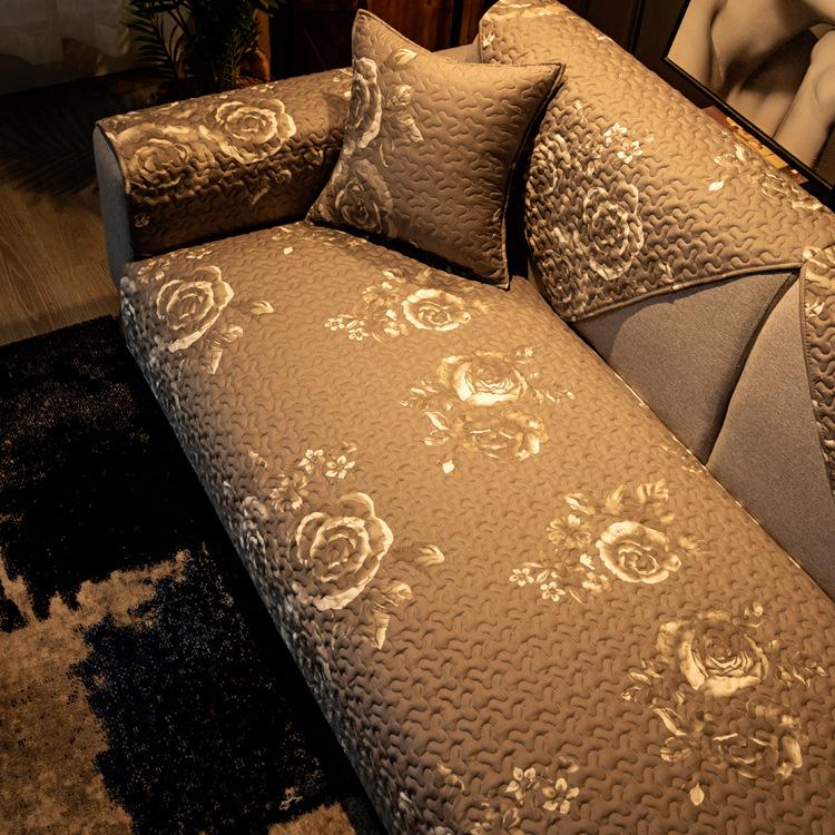 Four Seasons Universal Cotton Non-slip Sofa Cushion Fabric Cotton Simple Cushion Combination Sofa Towel Covers for Living Room