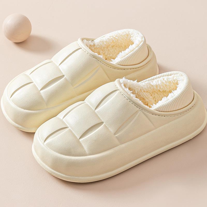 

Зимние хлопковые тапочки на толстой подошве, домашняя теплая обувь унисекс для ношения в помещении/на улице Size 38-39