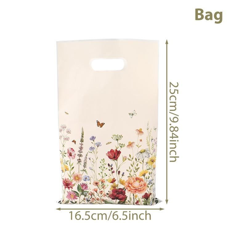 10pcs Wildflower Themed Handbag Candy Bags Spring Birthday Party Gift Packing Bag Birthday Baby Shower Girl Party Supplies