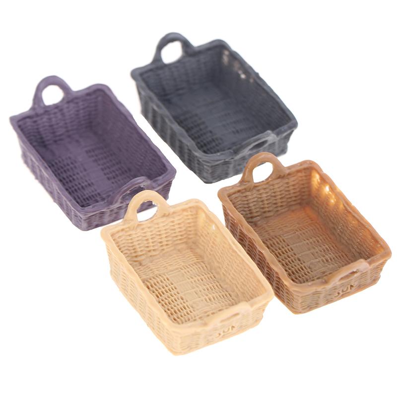 1/12 Dollhouse Miniature Mini Resin Storage Basket Model Accessories Toys