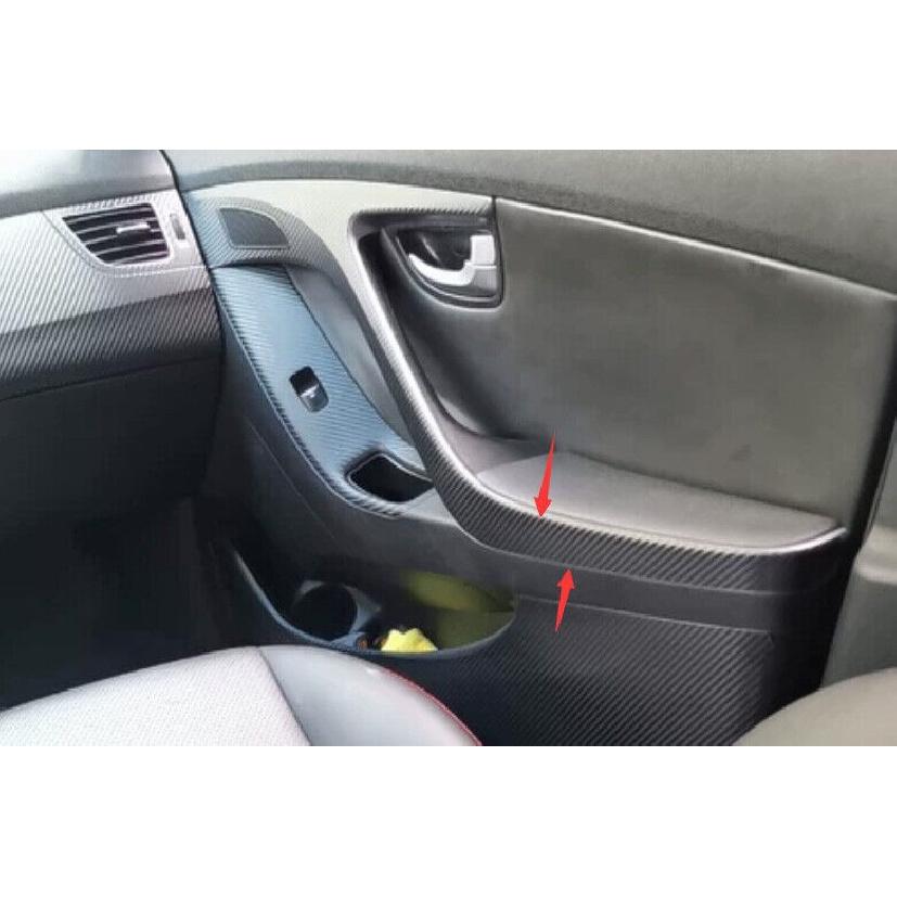 For Hyundai Elantra 11-16 Sticker Carbon Fiber Interior Door Armrest Panel Trim