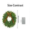 Pre-Lit Artificial Christmas Wreath,  Artificial Christmas Garland For Front Door With Red Bow, Cones, Red Berries,