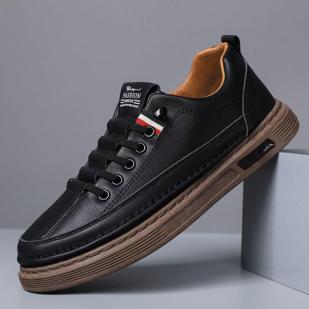 2025 New Men's Business Leather Shoes Lightweight Wear-resistant Soft Soled Mens Casual Boards Shoes Fashion Breathable Sneakers