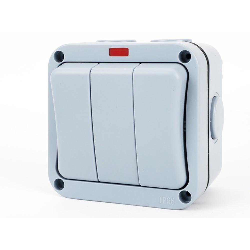 Weatherproof Design IP66 Outdoor Switch 3-Gang Switch