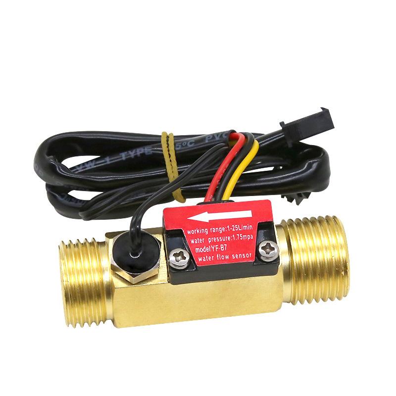 Brass Water Flow Sensor Hall Effect Flow Meter Liquid Flow Rate Sensor Brass Flow Switch Digital Monitoring Detector