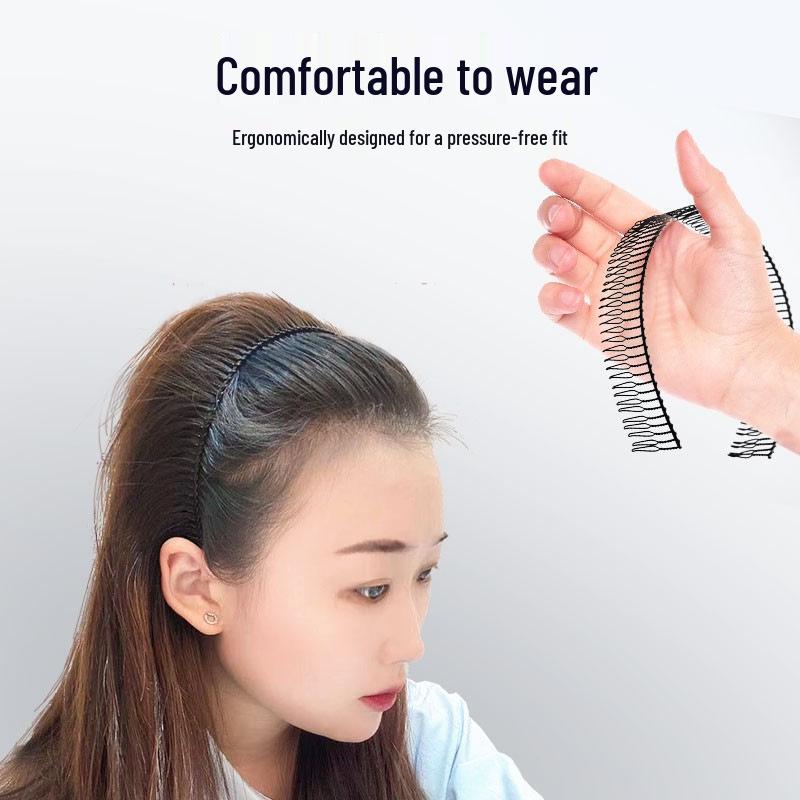 Unisex Invisible Metal Headband: Non-tightening Sports Hairband, Wave Hair Tie, Face Mask & Washing Accessory.