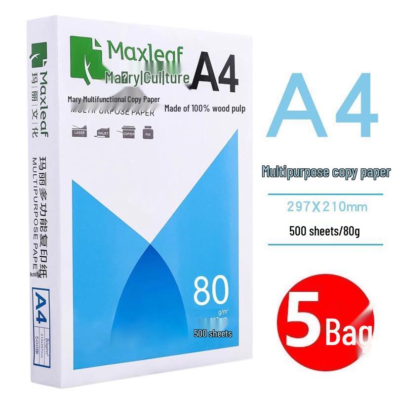 Mary A4 70g Printing & Photocopying Paper, 100 Sheets - White Draft Paper for Students & Office Use