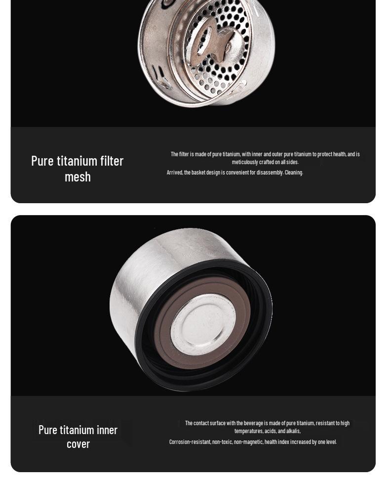 Luxury All-Titanium Thermos Cup Set with Tea Infuser - Lightweight, High-End Gift for Men & Women