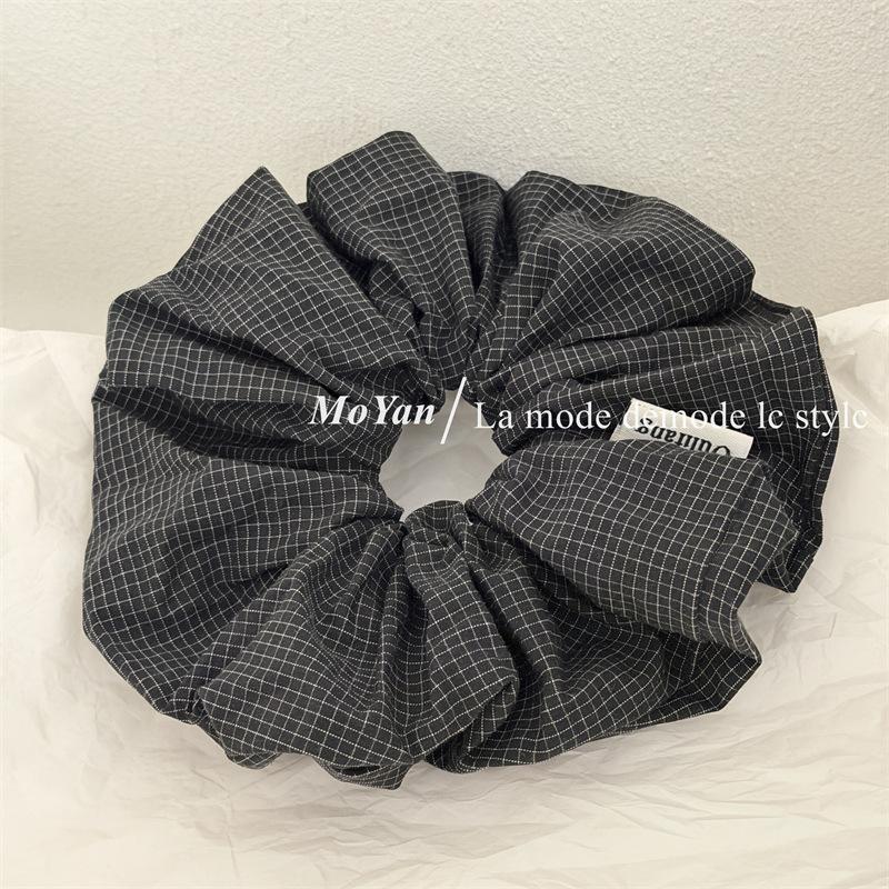 Simple and Fashionable Commuting Checkered Fabric Hairband with High-end Vintage Checkered Hair Tie for Elegant Updo