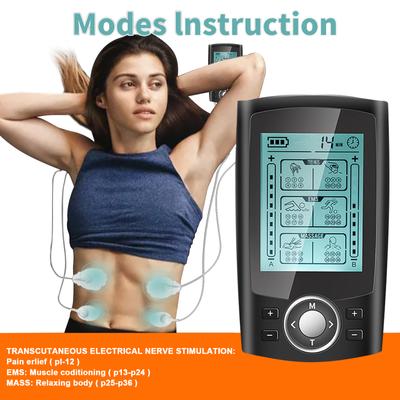2-Kanal-Elektro-Muskelstimulationsgerät mit 36 ​​Modi und 20 Kraftstufen, einstellbarem Puls