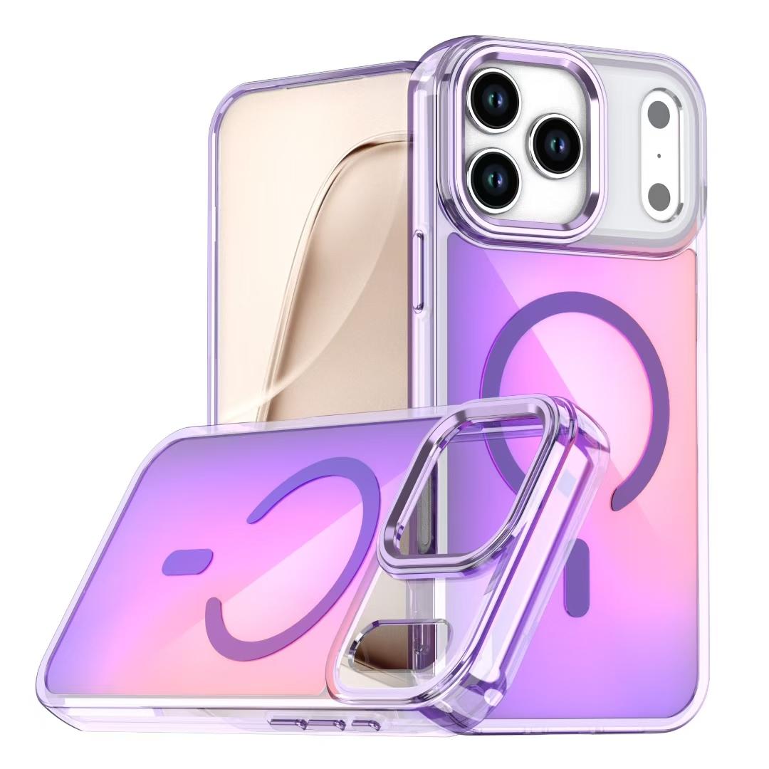 

For iPhone 17 Pro Max Case Compatible with MagSafe Color Changing TPU Phone Back Cover Purple