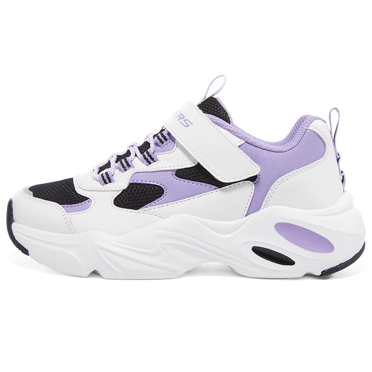 (GS) Skechers Sport Shoes White Black Purple Kids 303901L-WBPR EU 27.5
