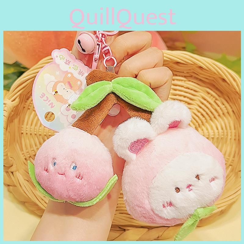 Adorable Original Peach Keychain Plush Accessory For Girls Cute Gift Idea